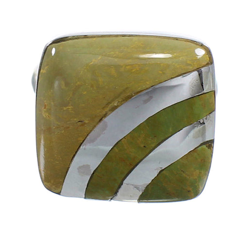 Authentic Sterling Silver Turquoise Ring Size 8-1/4 RX81125